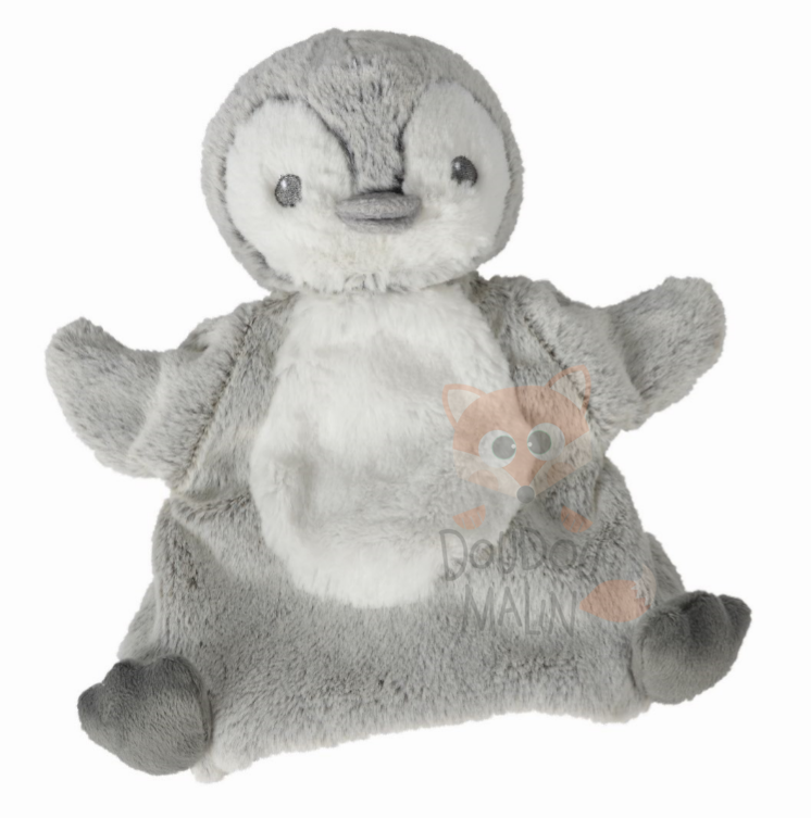  forest handpuppet penguin grey white 